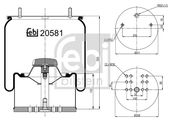 FEBI BILSTEIN dėklas, pneumatinė pakaba 20581